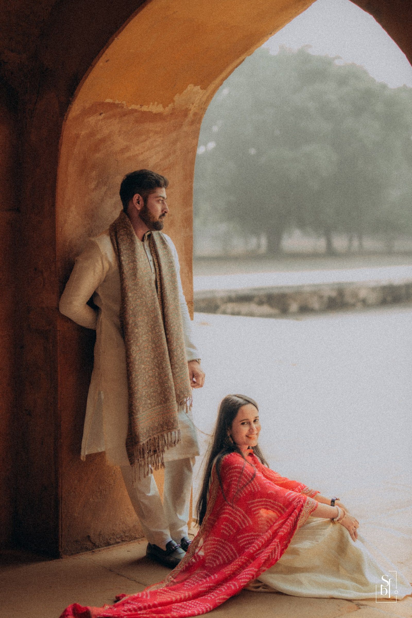 Pre-wedding portrait of the couple